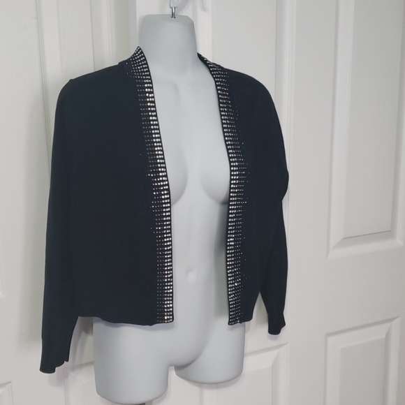 Women Broadway sequin embellish sweater cardigan M - Picture 2 of 4